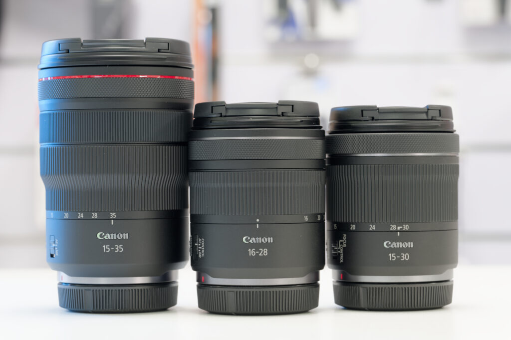 Canon RF 16-28mm f/2.8 em comparação com outras